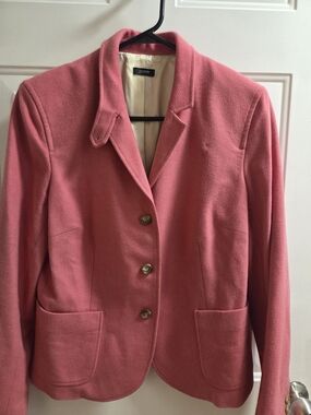 J. Crew Women's Coral Blazer in Pink Wool-Blend